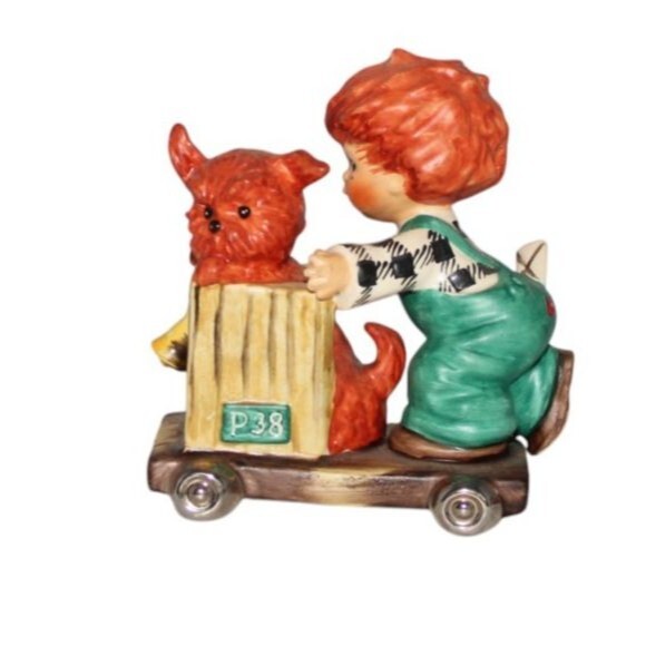 Vintage Goebel Redhead Figurine Gangway  Boy on a Cart Vintage 1958 - Picture 1 of 5
